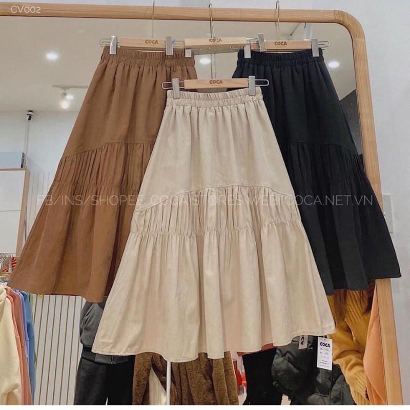 Chân váy nhăn kaki