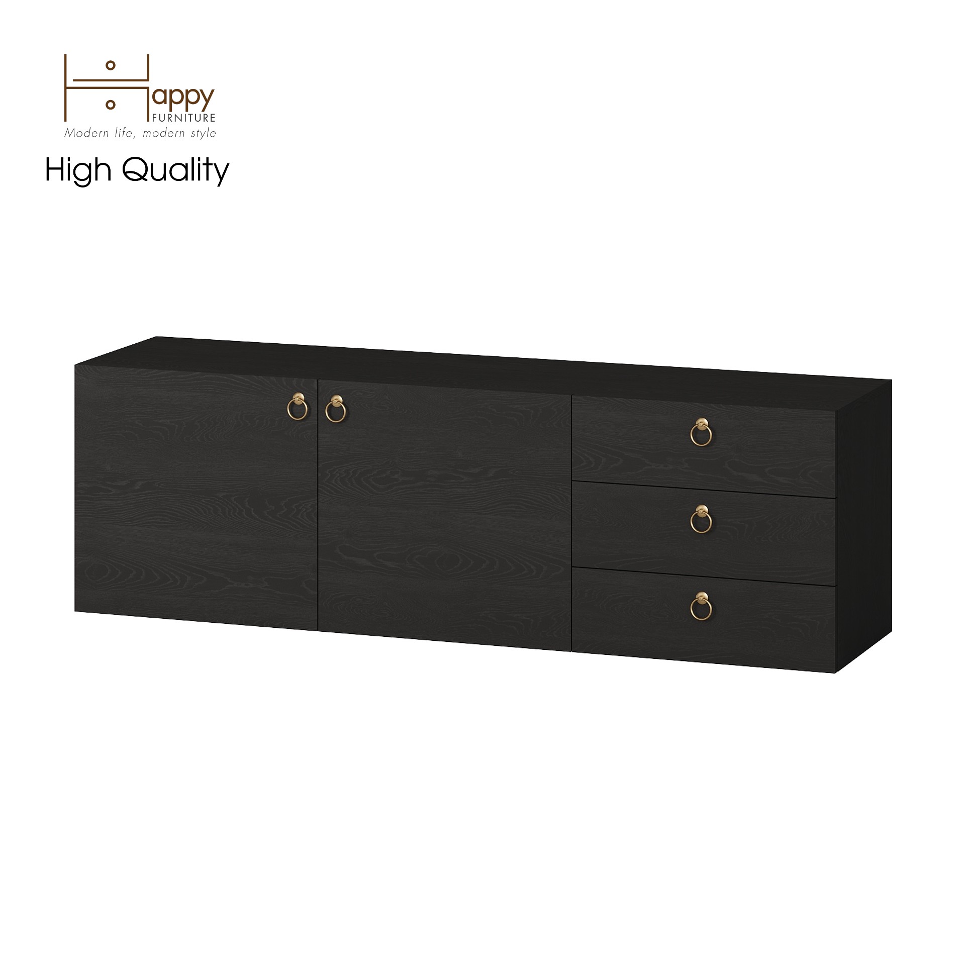 [Happy Home Furniture] WESLEY, Kệ Tivi 3 ngăn kéo - 2 cửa mở, 160cm x 40cm x 50cm ( DxRxC)   , KTV_004