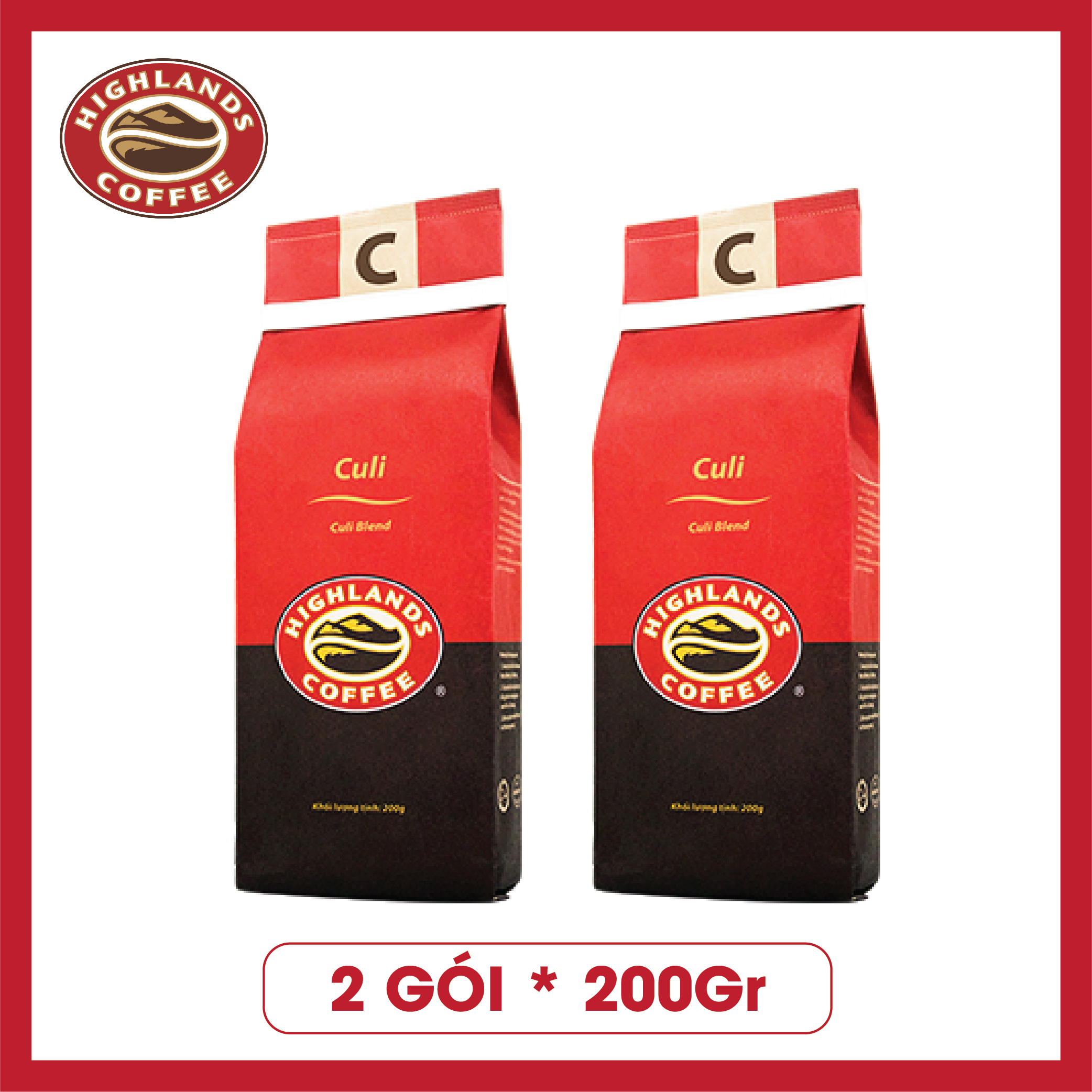 Combo 2 gói Cà Phê Rang Xay Culi Highlands Coffee (200g)