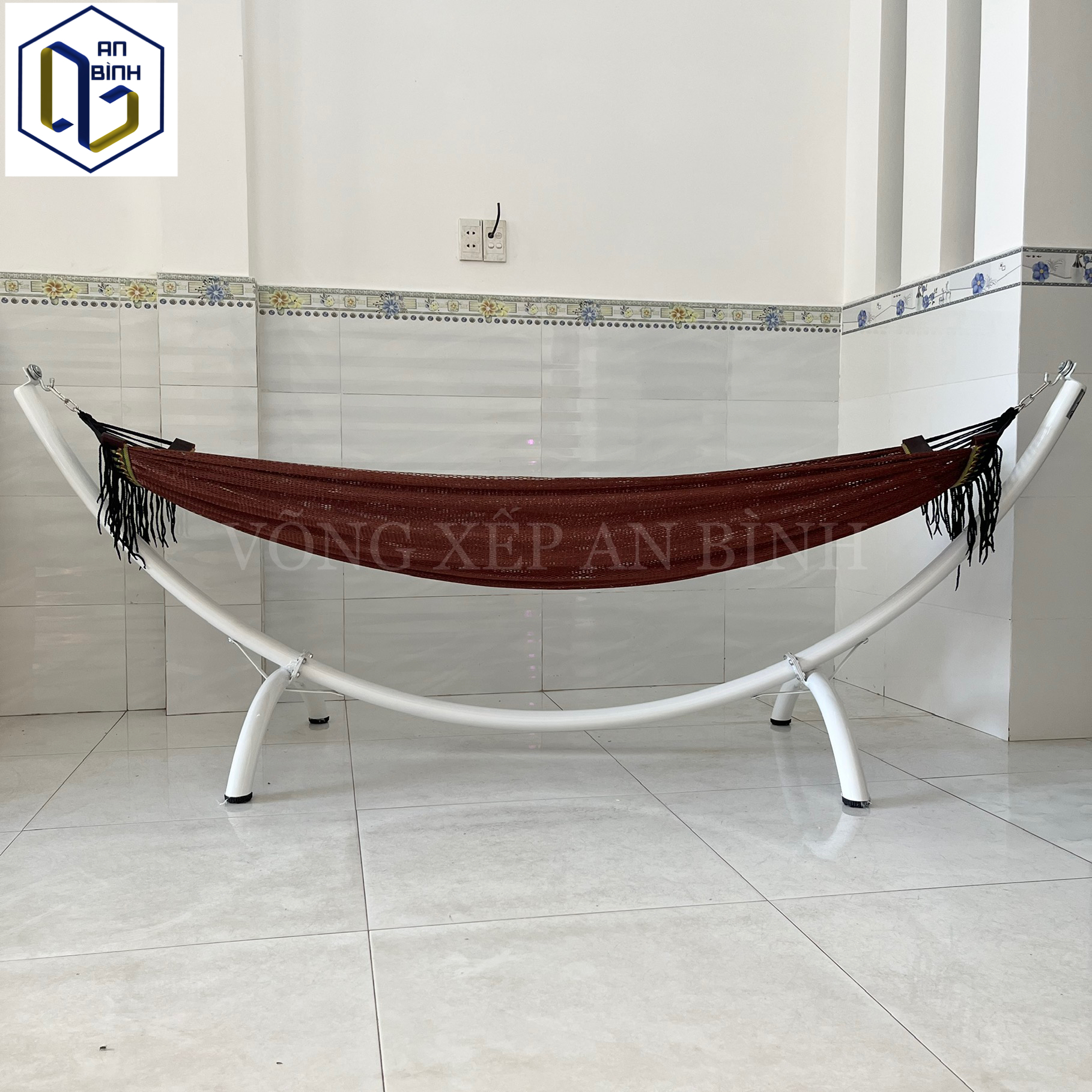 Bộ võng bán nguyệt lắp ráp fi49 dày 1,5mm thép mạ kẽm sơn tĩnh điện lưới võng Hàn Quốc siêu bền chịu lực 250kg