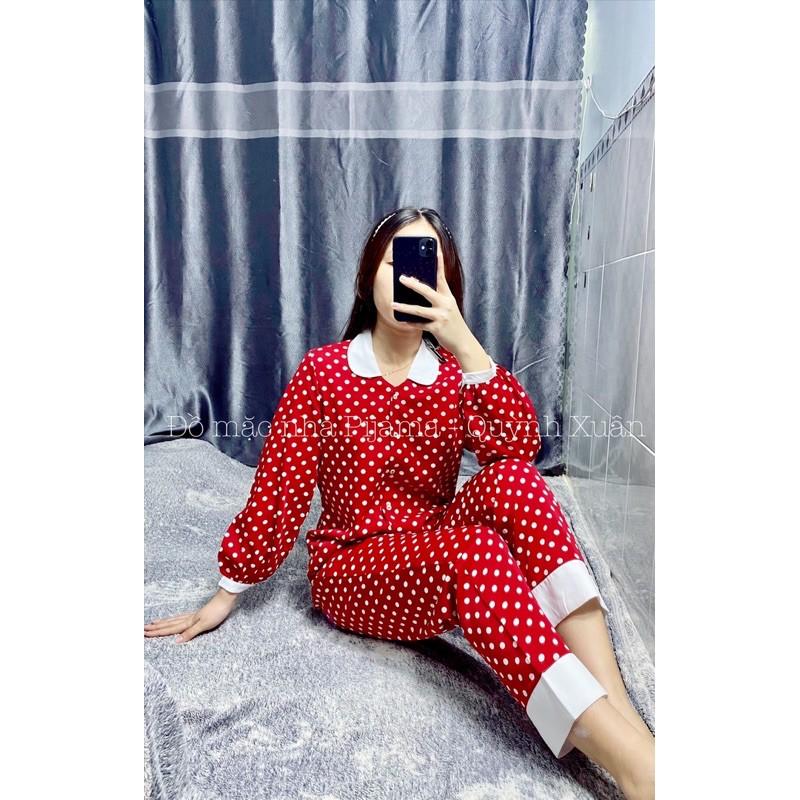 Đồ Mặc Nhà, Đồ Ngủ - TỔNG HỢP Những Mẫu Pijama Dài Tay Lụa LATIN Có Túi Xẻ Sâu