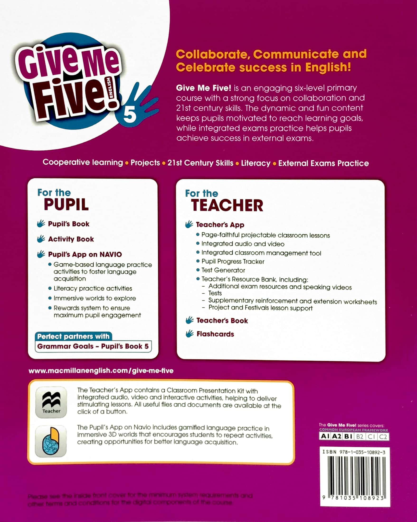 Give Me Five! Level 5 Pupil's Book Pack With Navio App