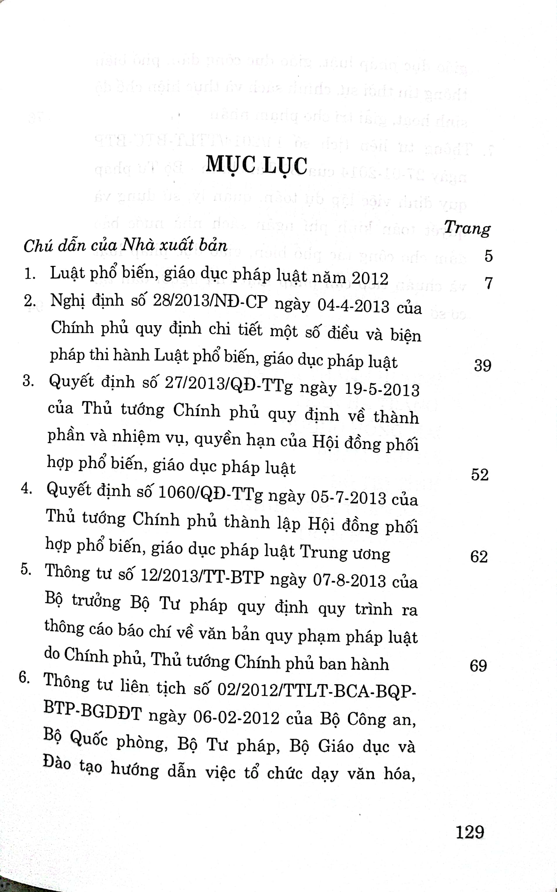 Luật Phổ biến, giáo dục pháp luật năm 2012 và văn bản hướng dẫn thi hành