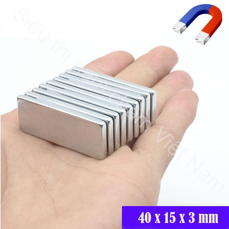 Nam châm hình chữ nhật 40x15x3mm, nam châm vĩnh cửu siêu cường lực