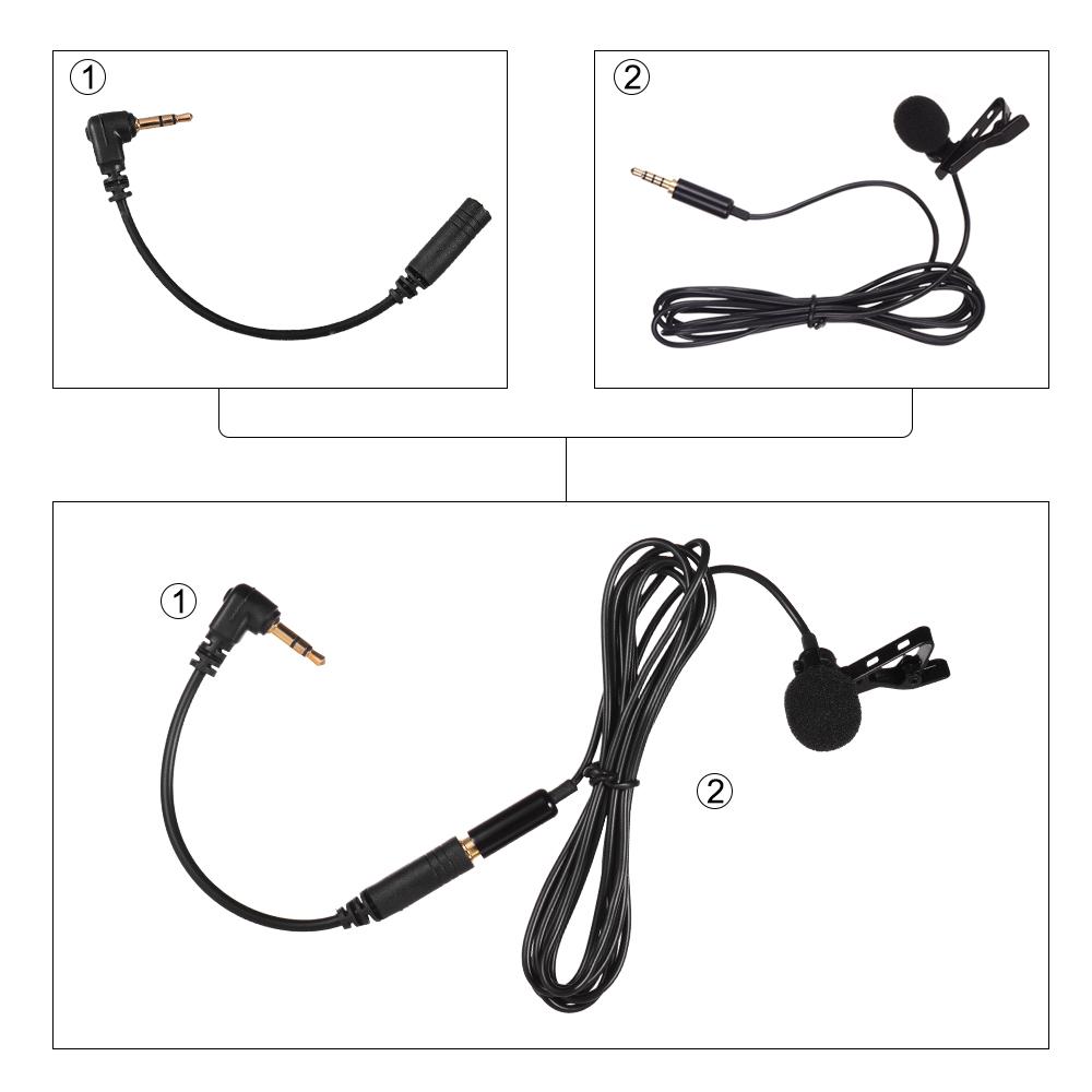 Micrô kẹp đa hướng cho iPhone X / 8P Điện thoại thông minh Máy tính bảng Máy tính xách tay Máy ảnh DSLR Âm thanh 3,5 mm