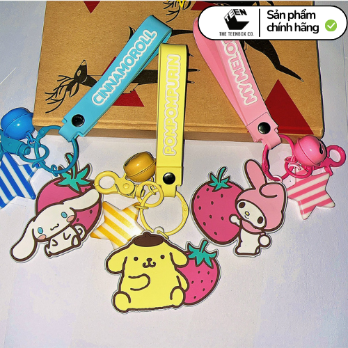 Móc gắn chìa khóa hoạt hình SANRIO dễ thương, Sanrio Móc Khóa Xe Hơi, Móc Khóa Hình Nhân Vật Sanrio My Melody Dễ Thương - Sản phẩm chính hãng, Phân phối bởi Teenbox