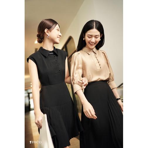 Váy liền nữ Méo shop phong cách công sở đầm không tay dáng xoè Hindi