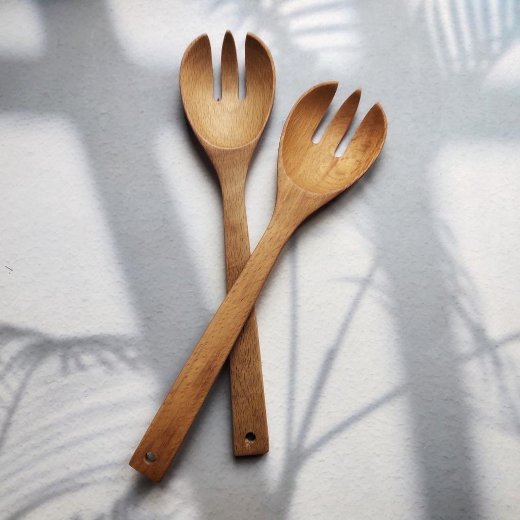 Thìa Trộn Salad Gỗ Beech, Thìa Gỗ An Toàn