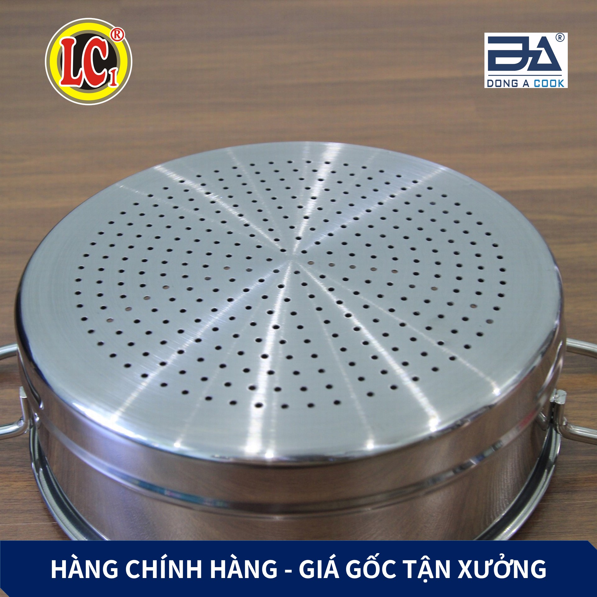 Bộ Nồi xửng hấp gà nấu xôi Inox Đông Á đáy từ cao cấp - Dùng được bếp từ - Hàng Chính Hãng