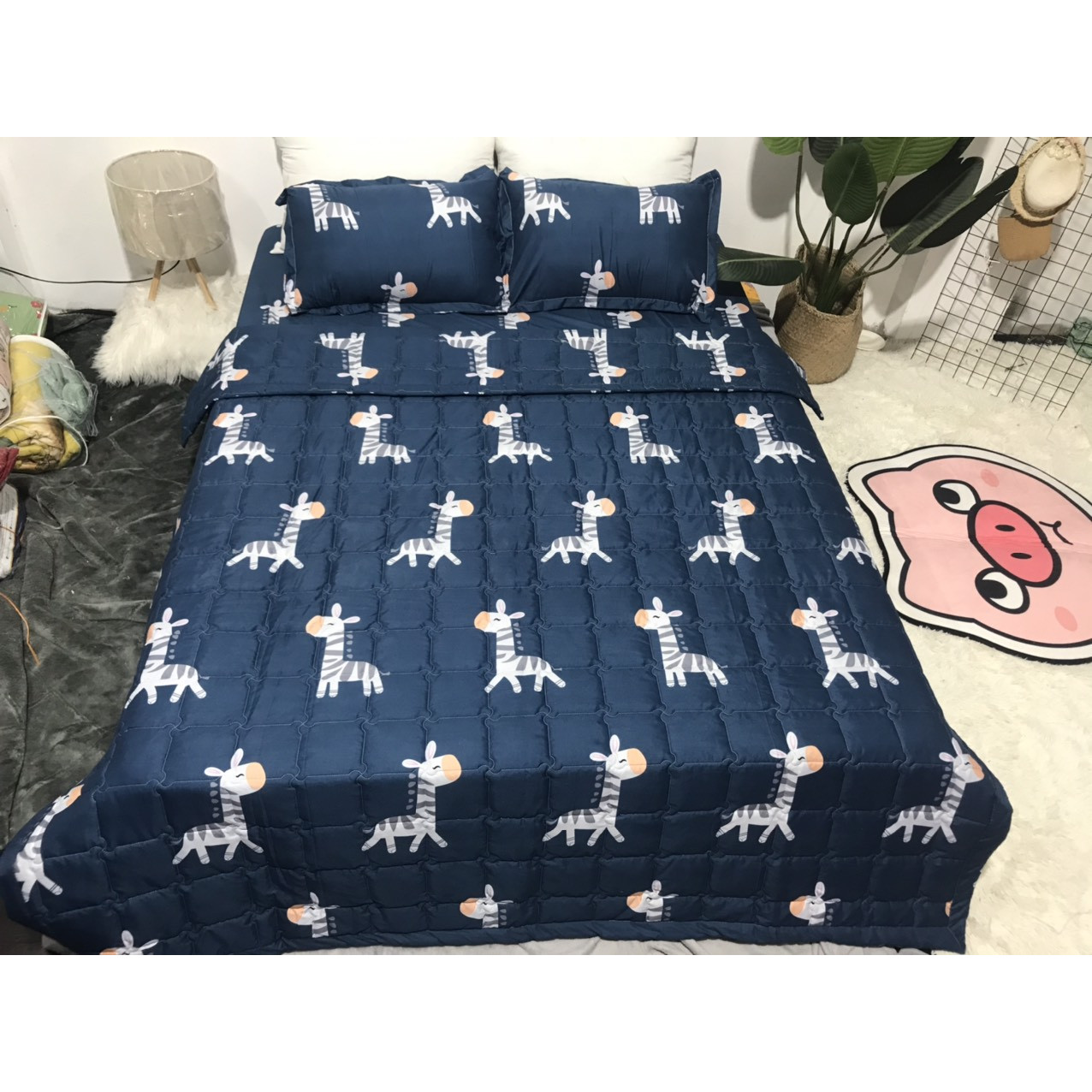 Bộ Chăn Ga Gối Hè Thu 5 Món Mã CH204