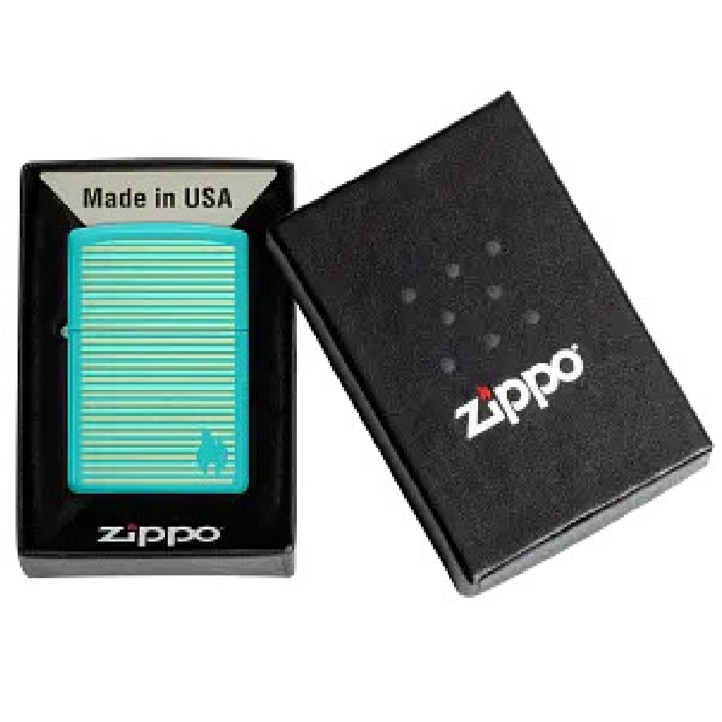 Bật Lửa Zippo Classic Flat Turquoise Laser Engrave 48151