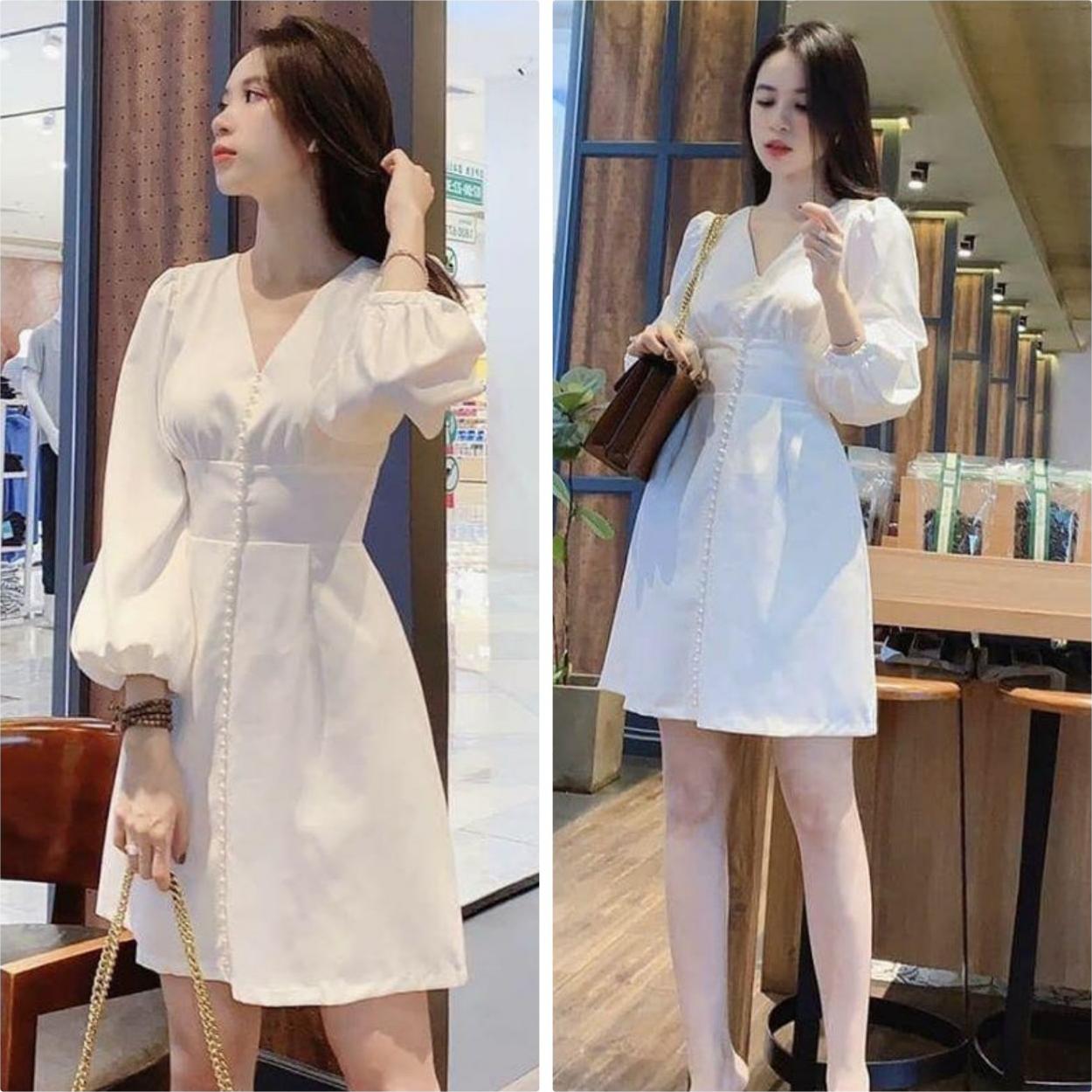 Đầm xòe dán A cổ V cực xinh GD8180A