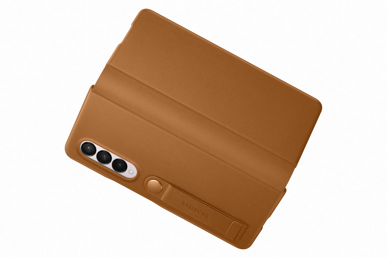 Bao da Samsung Z Fold 3 5G - Leather Flip Cover - Hàng chính hãng