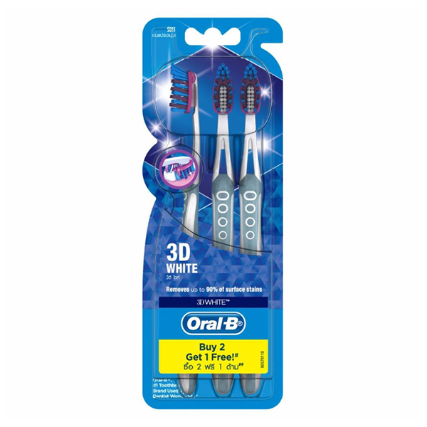 Vỉ 3 Bàn Chải Đánh Răng Oral-B 3D White Toothbrush