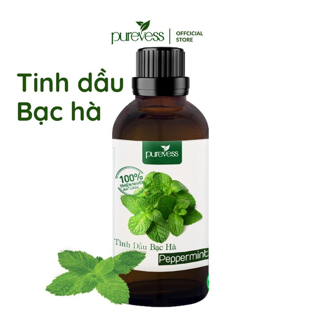 Tinh dầu Bạc Hà Purevess, thiên nhiên nguyên chất, giúp thư giãn và đuổi muỗi. 100ml