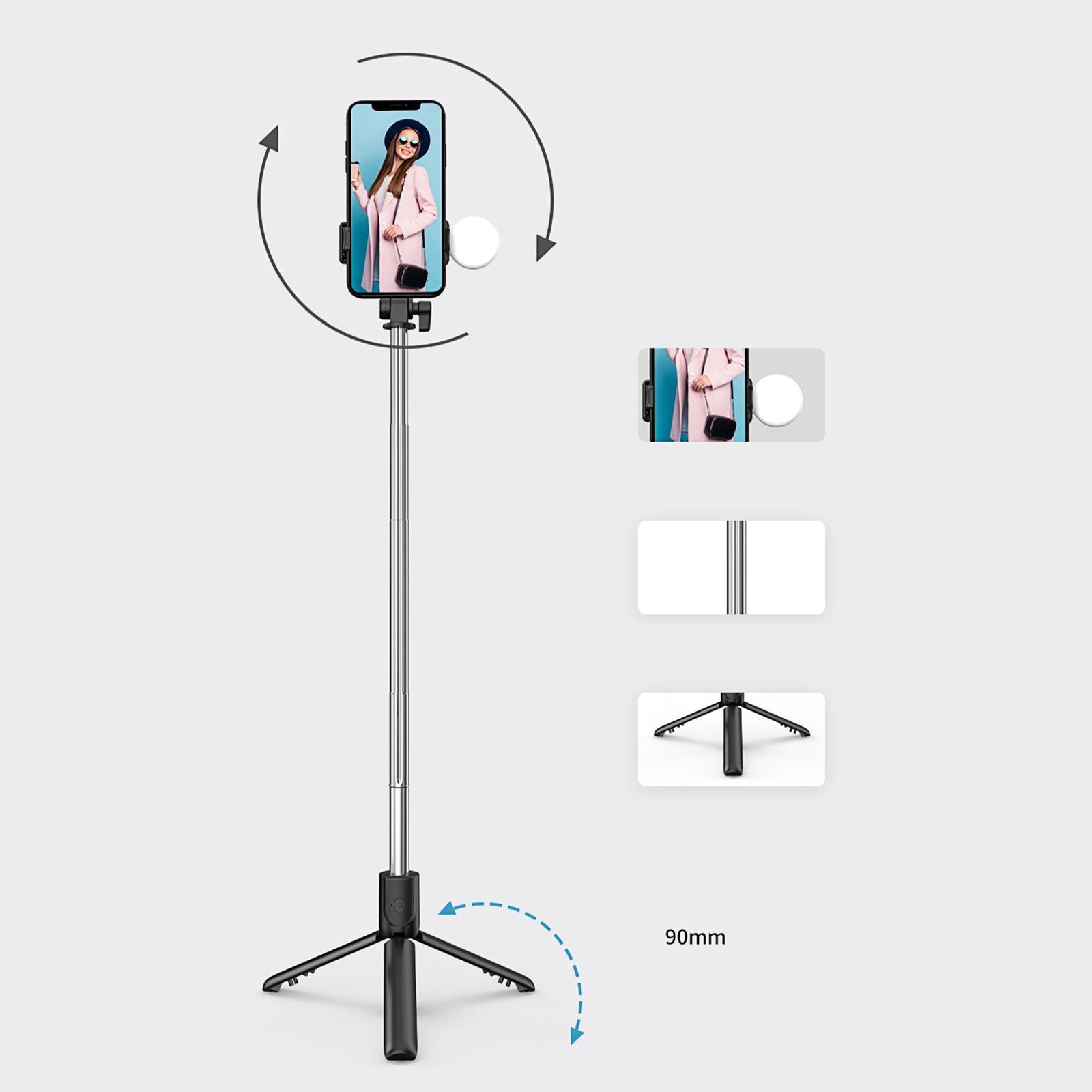 Selfie Stick with LED Rotation Lightweight Stabilizer
