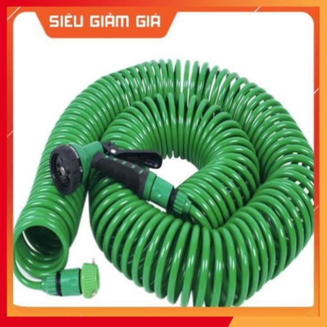 Bộ vòi xịt nước tưới cây đa năng 7 chế độ kèm dây tưới dạng lò xo co dãn 206791