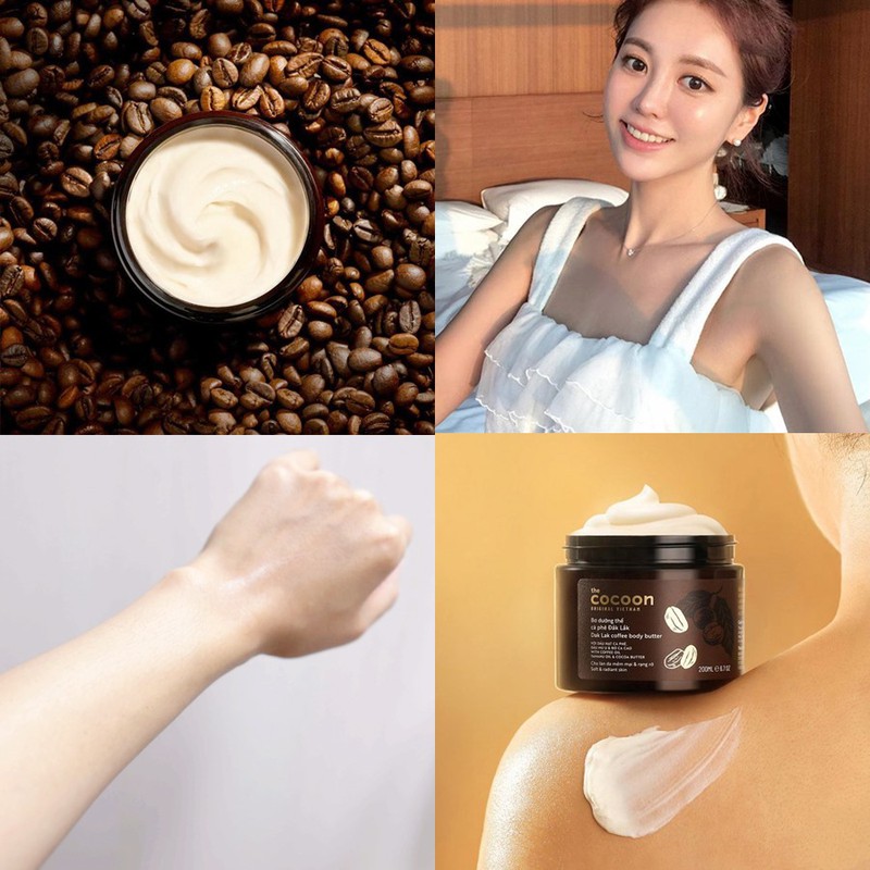 Bơ Dưỡng Thể Chiết Xuất Cà Phê Cấp Ẩm Dưỡng Mịn Da Cocoon Dak Lak Coffee Body Butter