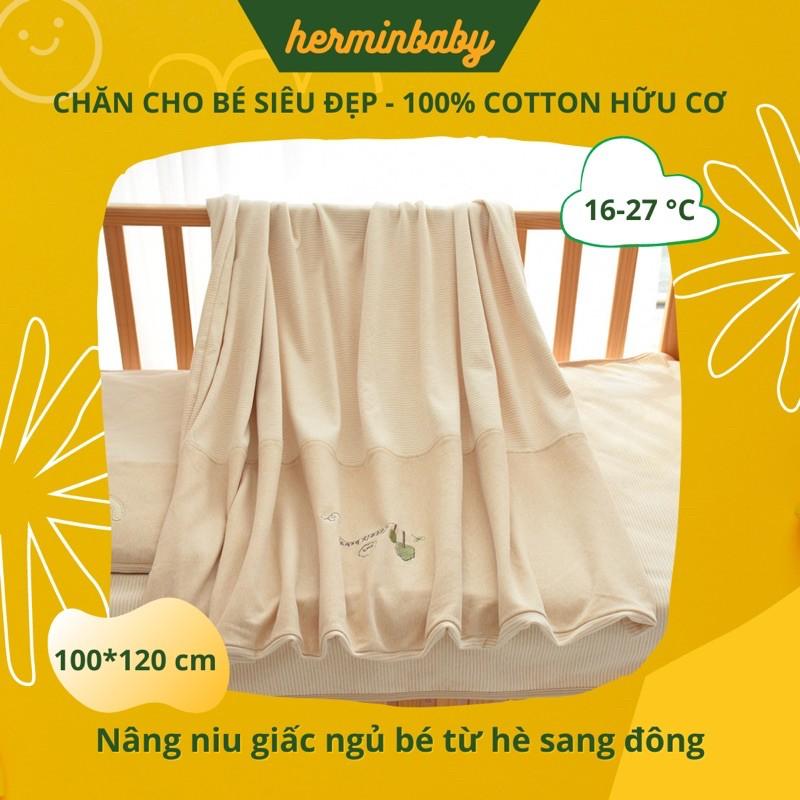 (Ảnh thật/video) Chăn cho bé COTTON HỮU CƠ 2 lớp size 100*120 cm - mền cho bé 4 mùa