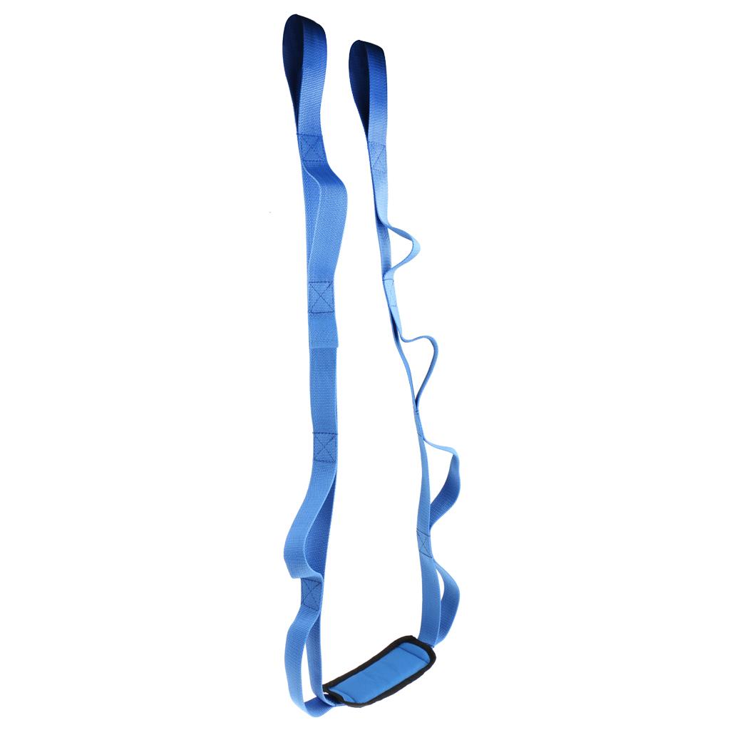 Multi-Grip Yoga Stretch Strap Waist Leg Back Pilates Workout Fitness Training Exercise Belt