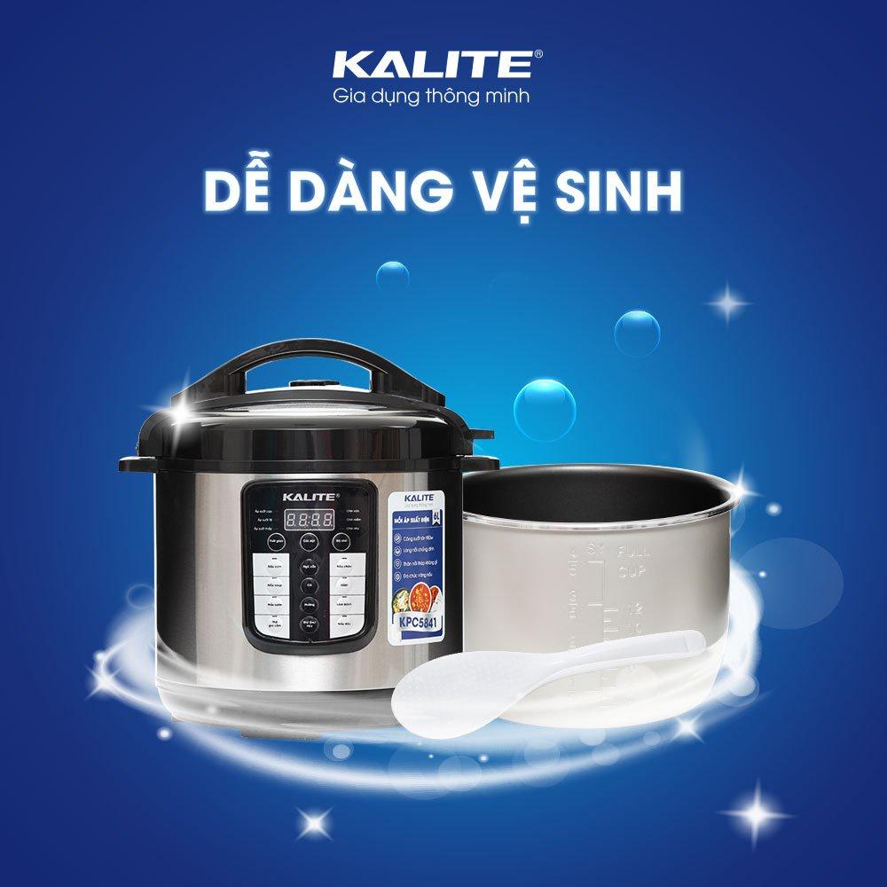 Nồi áp suất điện Kalite KPC5841 phủ chống dính 11 chế độ nấu nướng Hàng Chính Hãng