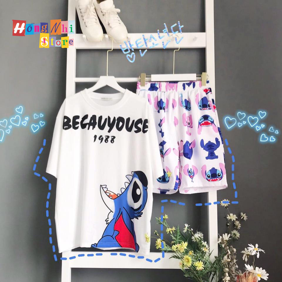Quần Short Cartoon Unisex Màu Trắng - Quần Đùi Hoạt Hình Siêu Cute - MM