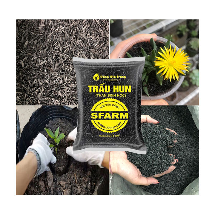 Giá Thể Trấu Hun Nguyên Cánh Sfarm Túi 5dm3