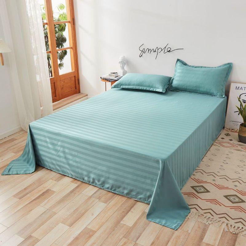Set ga và 2 vỏ gối cotton 3F kẻ sọc khách sạn