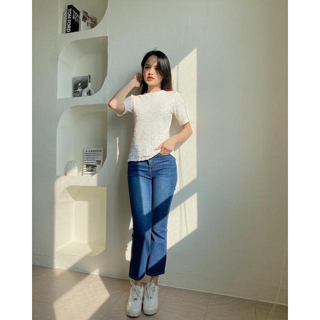 Quần Jean loe lửng nữ ống bass REVERCLOTHINGS Flare Jeans
