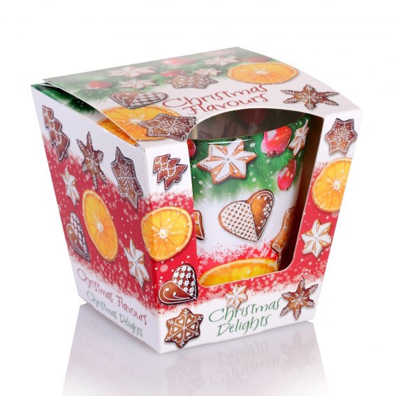 Ly nến thơm tinh dầu Bartek Christmas Flavours 115g PTT028600 - hương bánh cam (giao mẫu ngẫu nhiên)