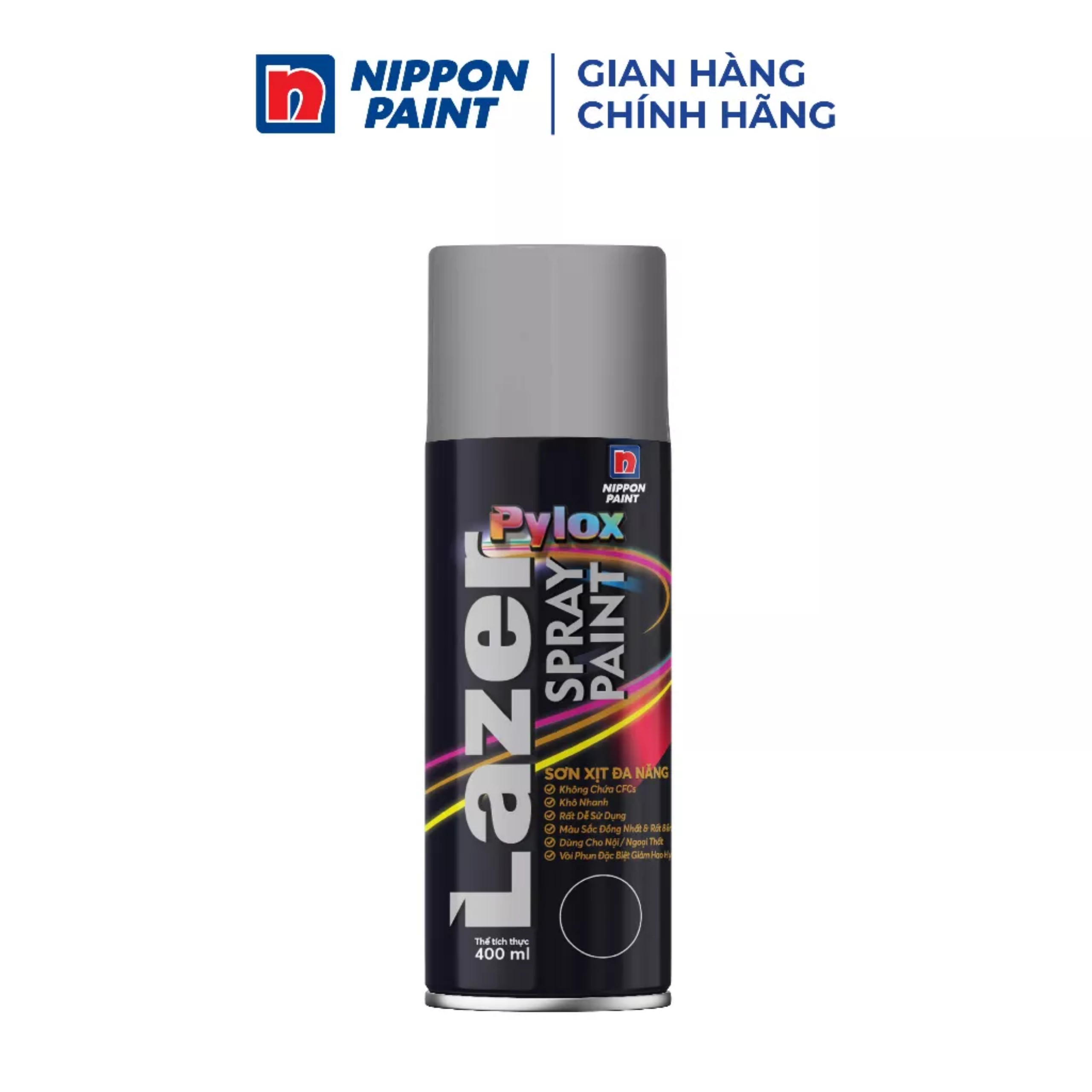 Sơn xịt Nippon Pylox Lazer màu xám 400ML