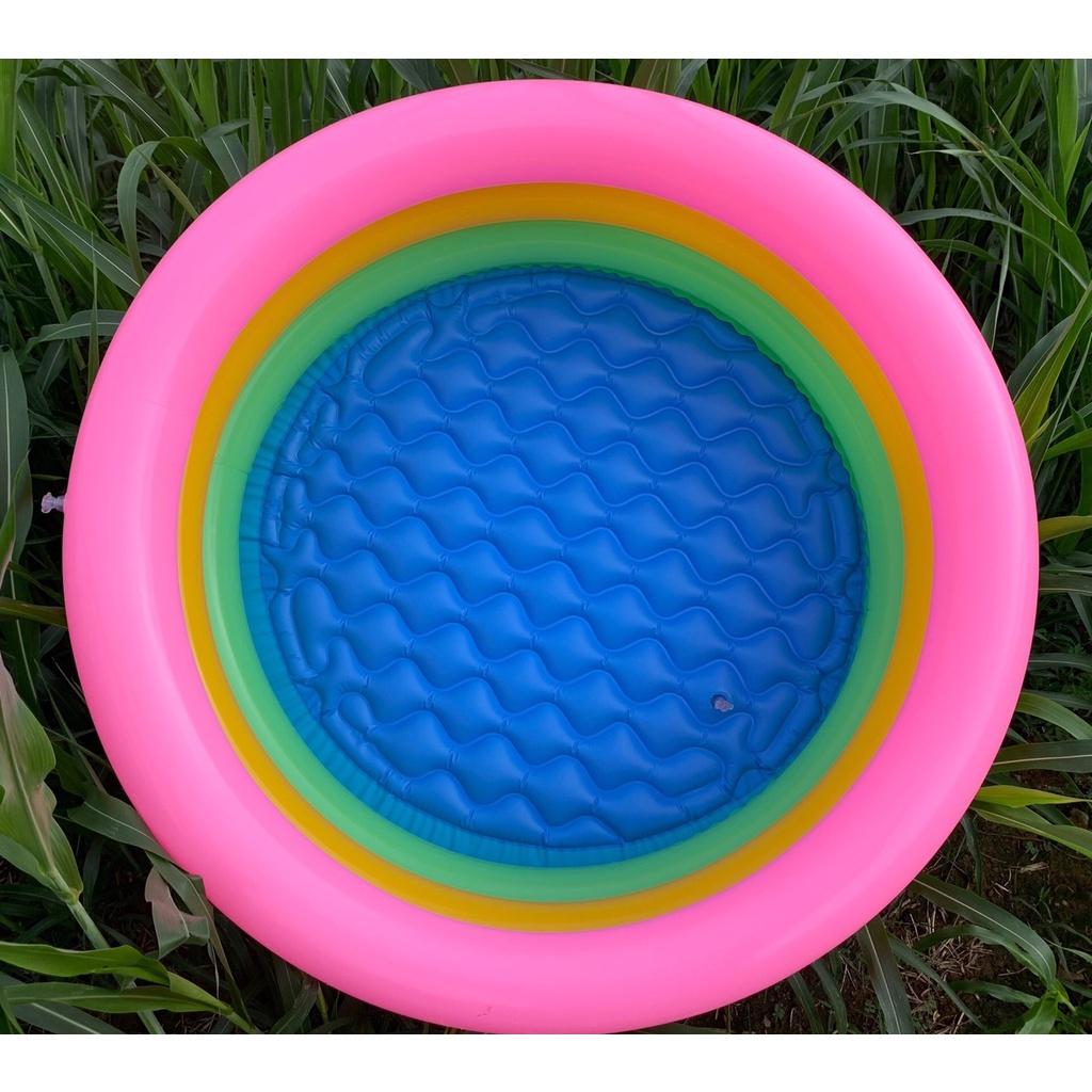 Bể phao tròn nhiều màu sắc có đáy chống trượt CÓ HỘP - Bể bơi Intex cầu vồng