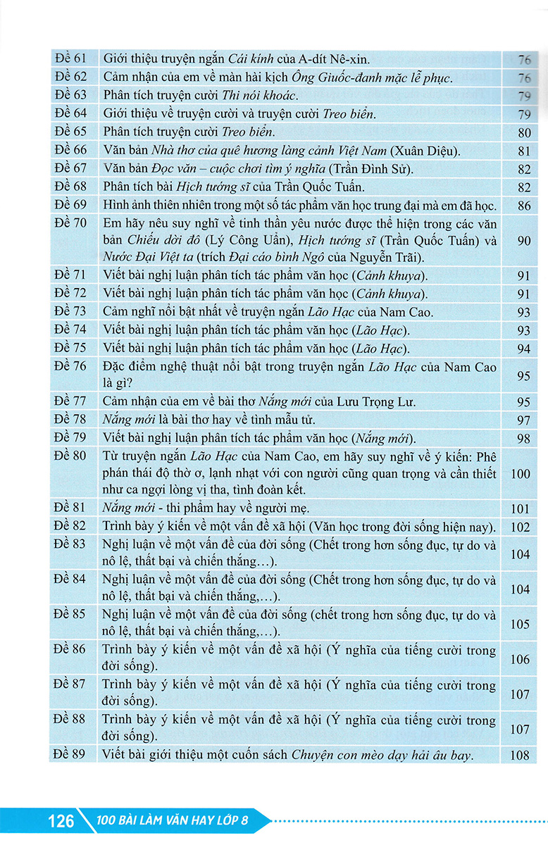 ND - 100 Bài Làm Văn Hay Lớp 8