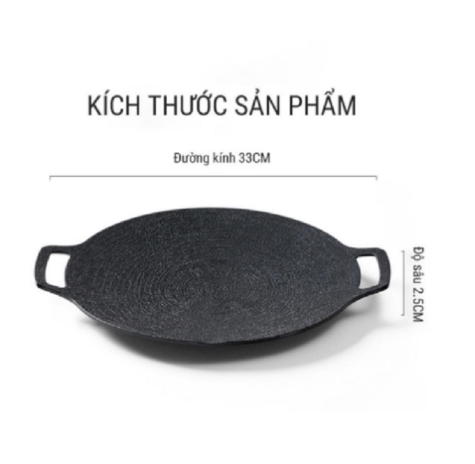 Chảo nướng đá không dầu Hàn Quốc ,chảo nướng thịt BBQ chống dính dùng được cho mọi loại bếp, chất liệu cao cấp