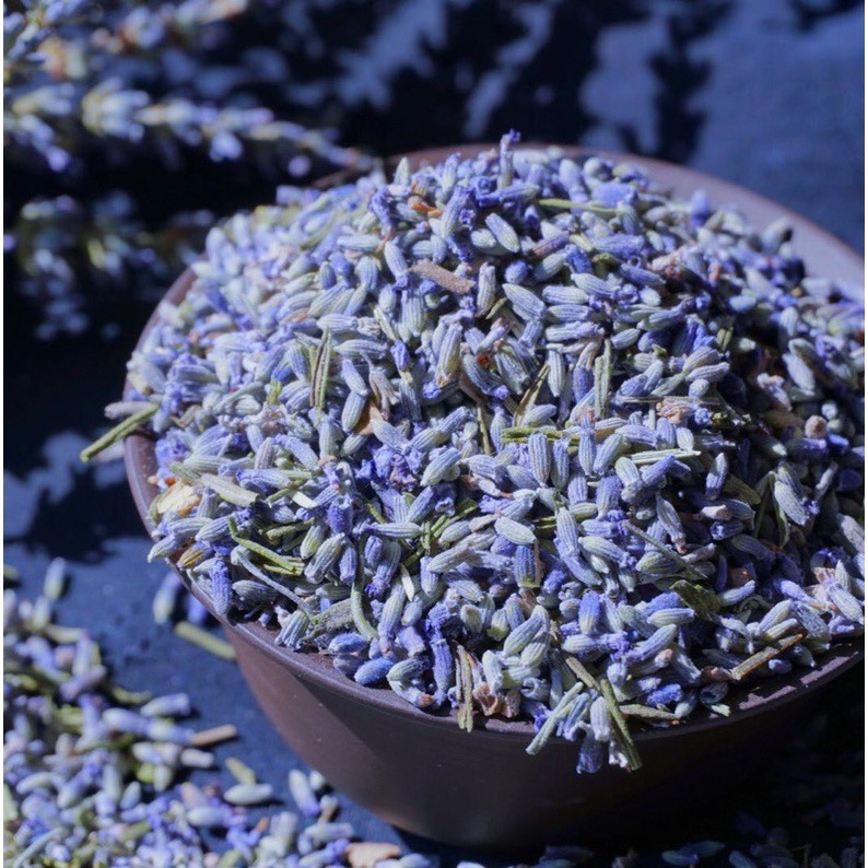 Nụ hoa oải hương Lavender khô dùng làm trà, túi thơm, khử mùi, giảm căng thẳng xả stress ( Túi 100gr )