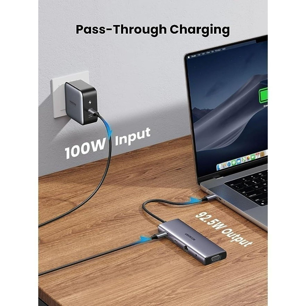Hub chuyển đổi Type-C Ugreen 10 in 1 - Model 15601/ 80133 - Cổng HDMI 4K, Sạc PD, Aux 3.5mm - HÀNG CHÍNH HÃNG