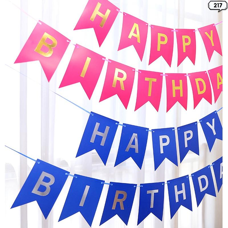 Băng Rôn Cờ In Chữ Mừng Sinh Nhật Sắc Màu Trẻ Trung Đáng Yêu 217