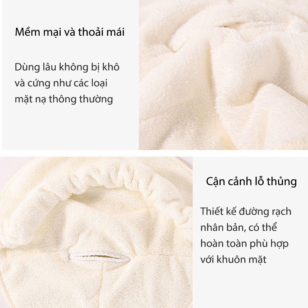 Mặt nạ chườm nóng, Khăn mặt xông hơi thoáng lỗ chân lông, thư giãn, hấp thụ tốt tinh chất dưỡng da