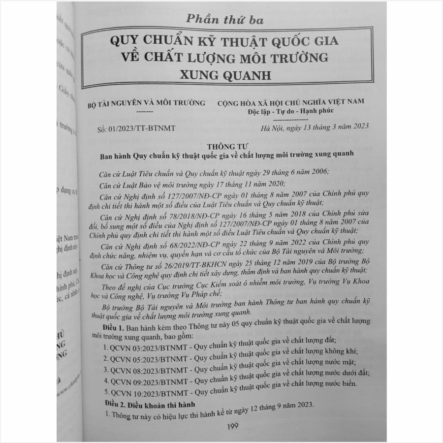 Sách Luật Bảo Vệ Môi Trường - Quy Chuẩn Kỹ Thuật Quốc Gia, Công Tác Thanh Tra Xử Phạt Vi Phạm Hành Chính Về Môi Trường - Luật Tài Nguyên Nước - V2303D