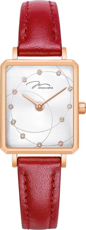 Đồng hồ đeo tay Nữ hiệu JONAS &amp; VERUS X02060-Q3.PPWLR, Máy Pin (Quartz), Kính sapphire chống trầy xước, Dây Da Italy