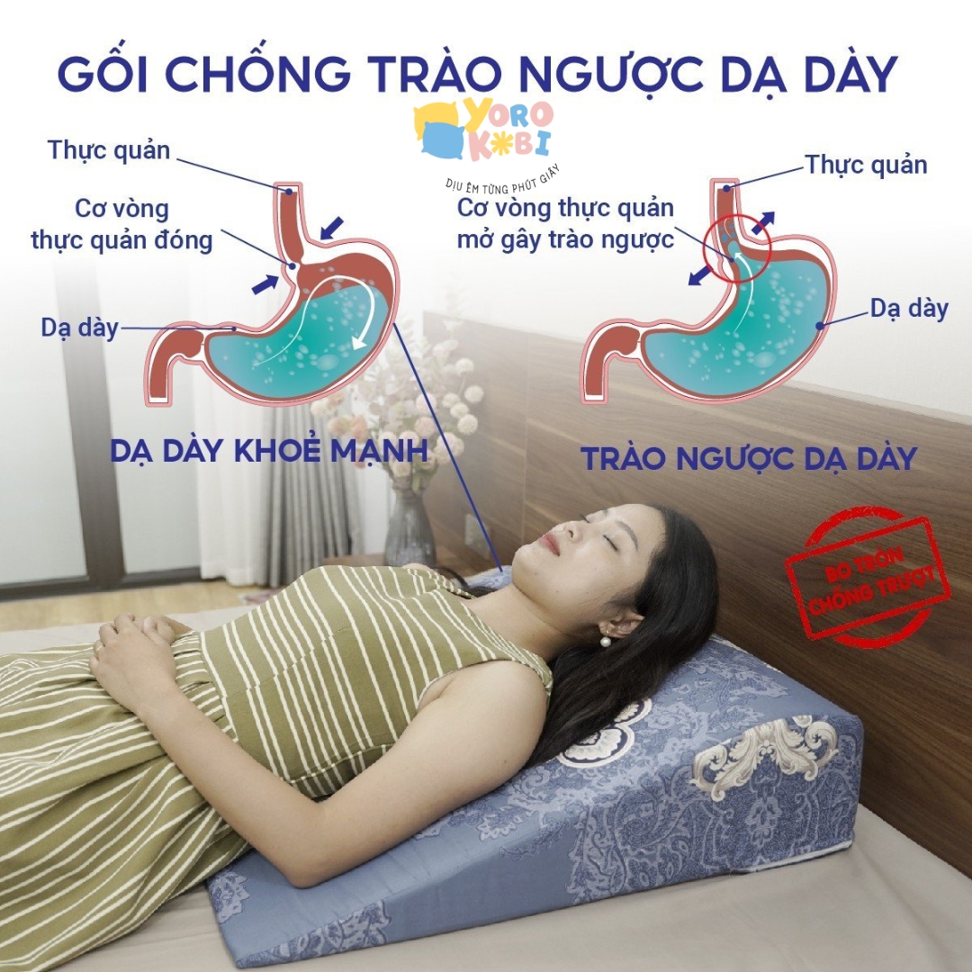 GỐI CHỐNG TRÀO NGƯỢC DẠ DÀY YOROKOBI KT 70X60X18CM BO TRÒN CẢI TIẾN CHỐNG TRƯỢT, GIẢM HIỆN TƯỢNG TẮC NGHẼN NGƯNG THỞ KHI NGỦ. MÃ SẢN PHẨM TT0001