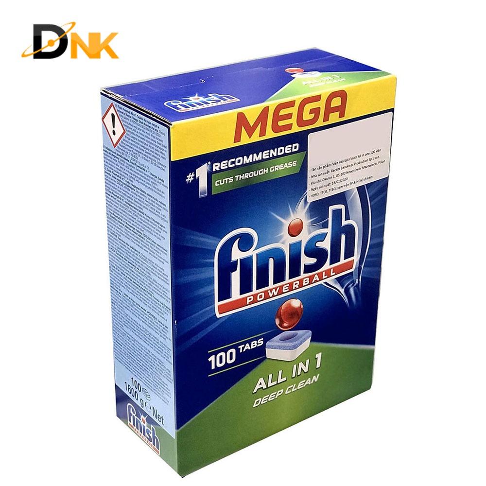 Viên rửa bát Finish All in 1 100 viên, 6 chức năng - CAM KẾT HÀNG NHẬP KHẨU CHÍNH HÃNG BỞI DNK