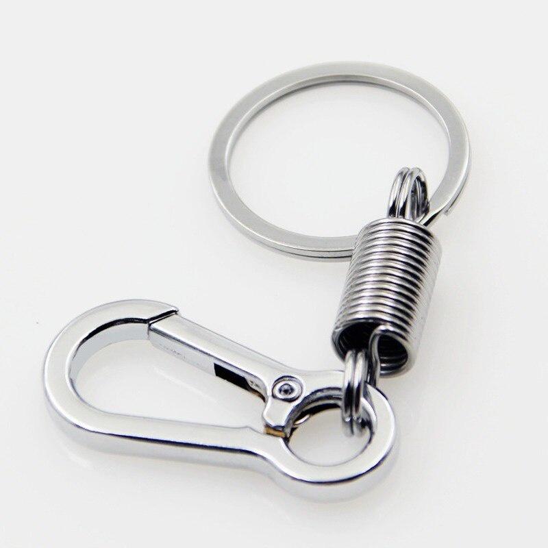 4PCS Spring Keychain Climbing Hook Car Keychain Strong Carabiner Shape Keychain Zinc Alloy Keychain Chain Rings Accessories
