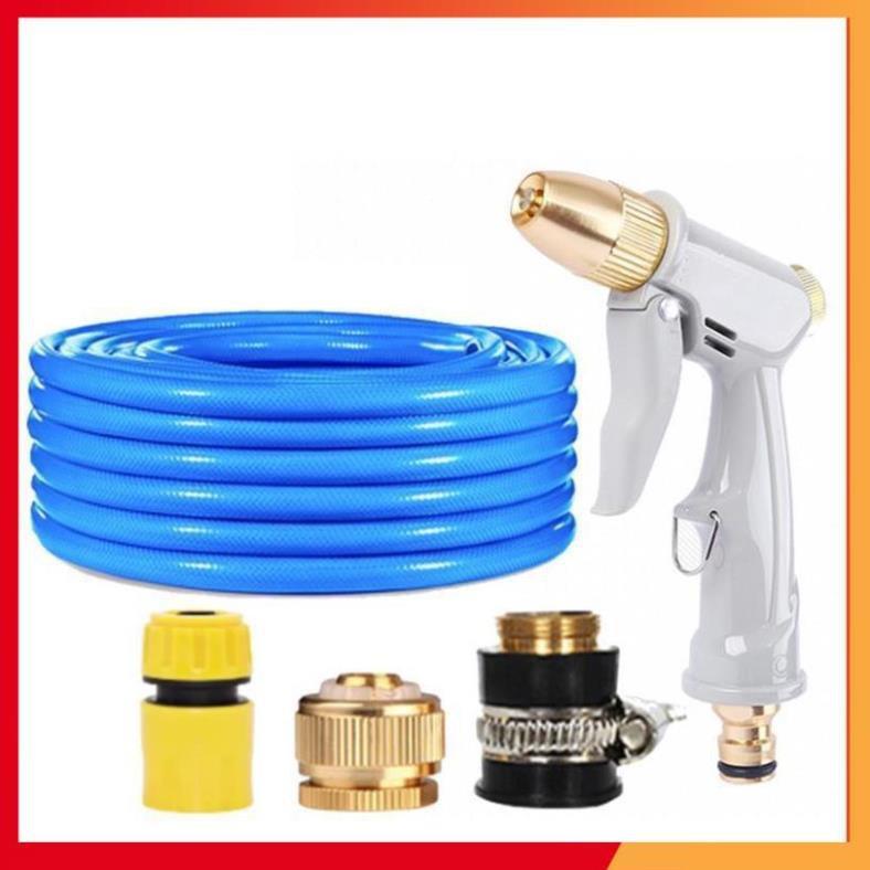 Bộ dây vòi xịt nước tưới cây rửa xe,tăng áp 3 lần, loại 7-10m 206846