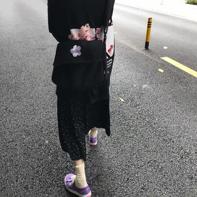 Túi bì thư đeo chéo thêu hoa ulzzang loại 1