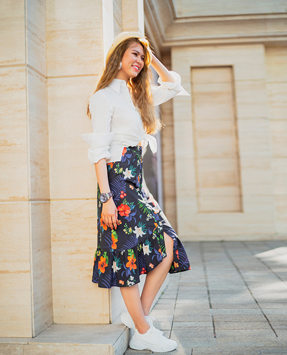 Váy Midi Xoè Lily SKI034 Thời trang thiết kế Hity