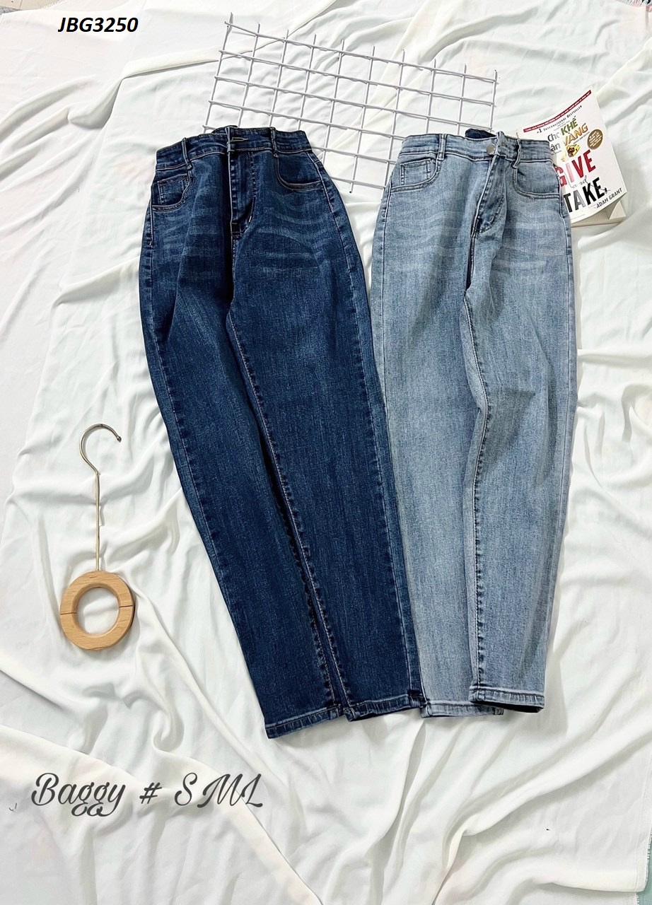 Quần Jeans Baggy Trơn Co Giãn JBG3250