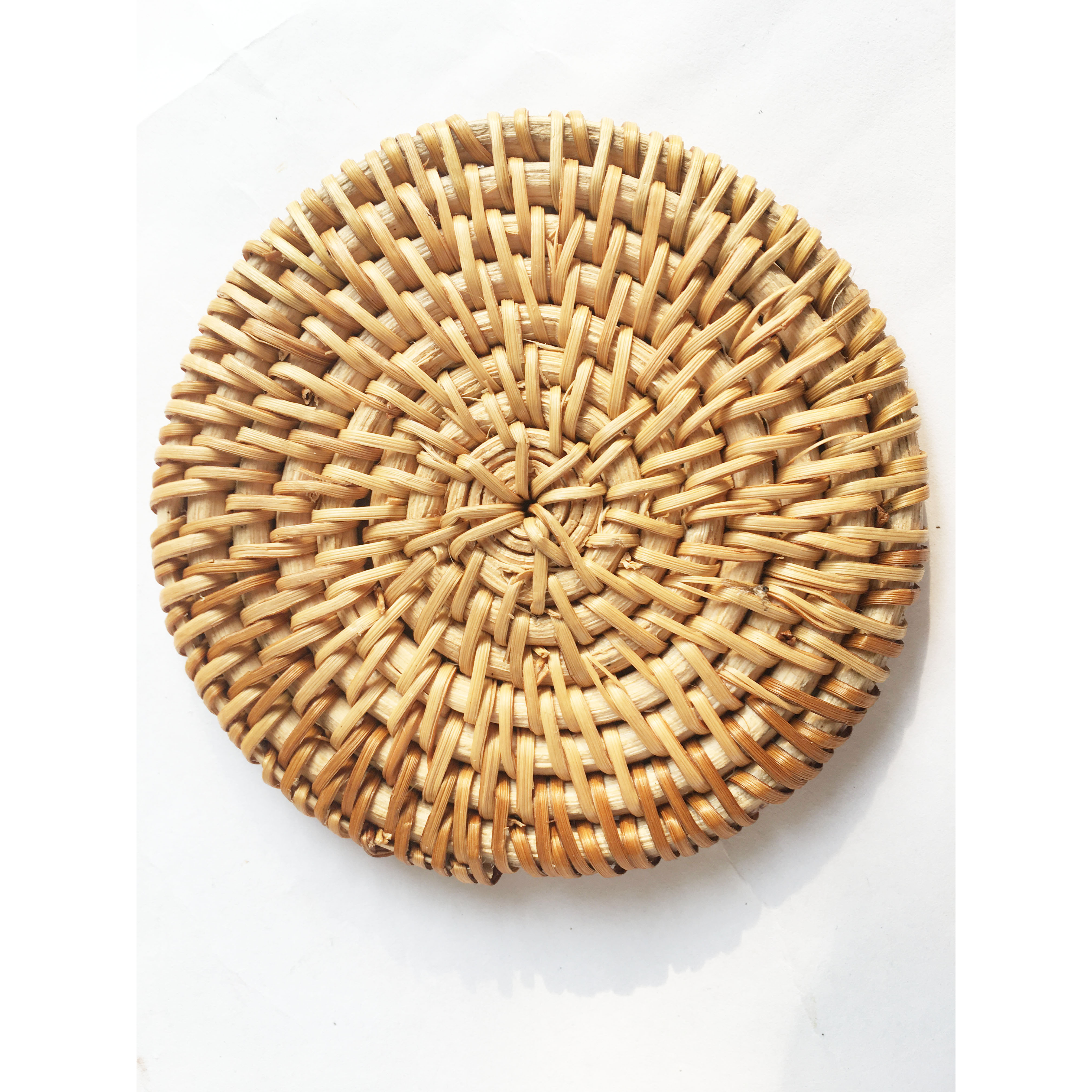 Bộ 5 Lót ly mây guột tự nhiên KT 8cm lót cốc, decor chụp ảnh, trang trí phụ kiện bàn ăn