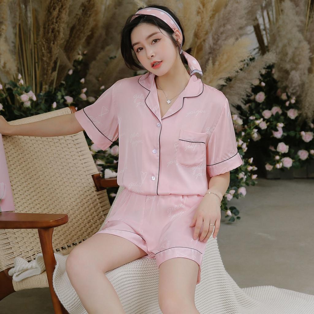 Đồ Bộ Nữ - Đồ Mặc Nhà Cộc Vải Lụa Cao Cấp Bốn Màu Trơn In Họa Tiết Chữ CCLP11