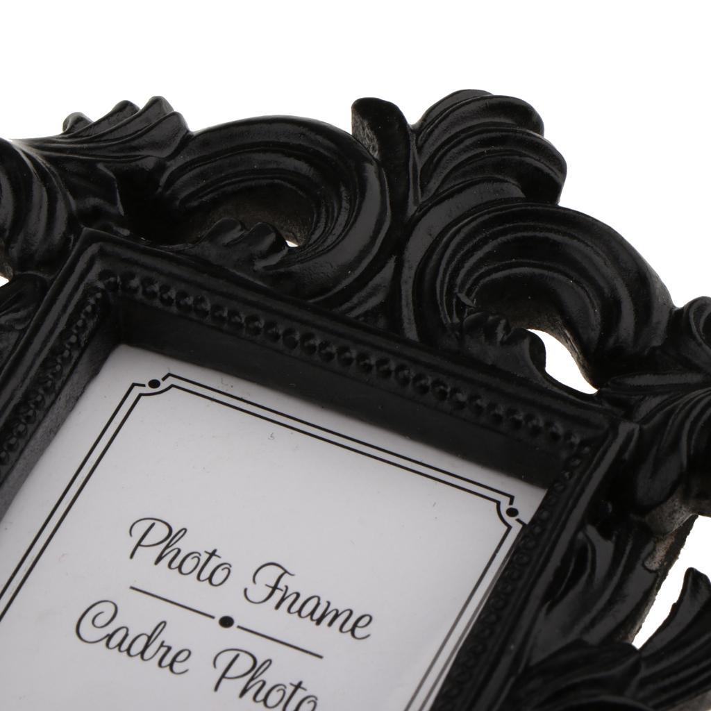 2-10pack Vintage Resin Photo Frame Picture Holder Home Table Decoration Black